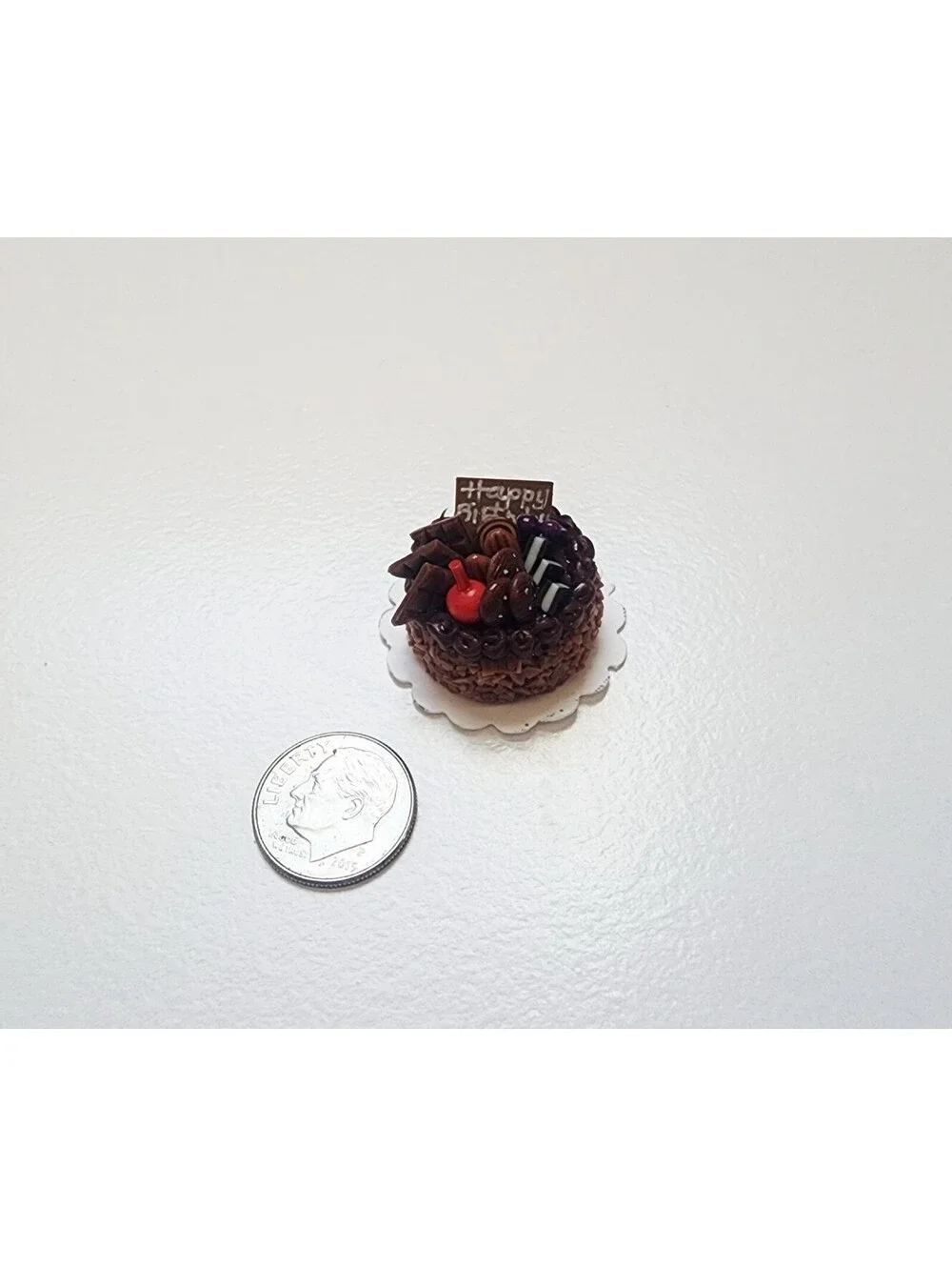 Miniature Dollhouse Double Chocolate Candy Cake